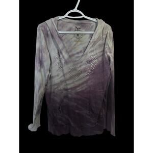 Veracity Boutique style hooded shirt purple/gray
Size: XL
Z41